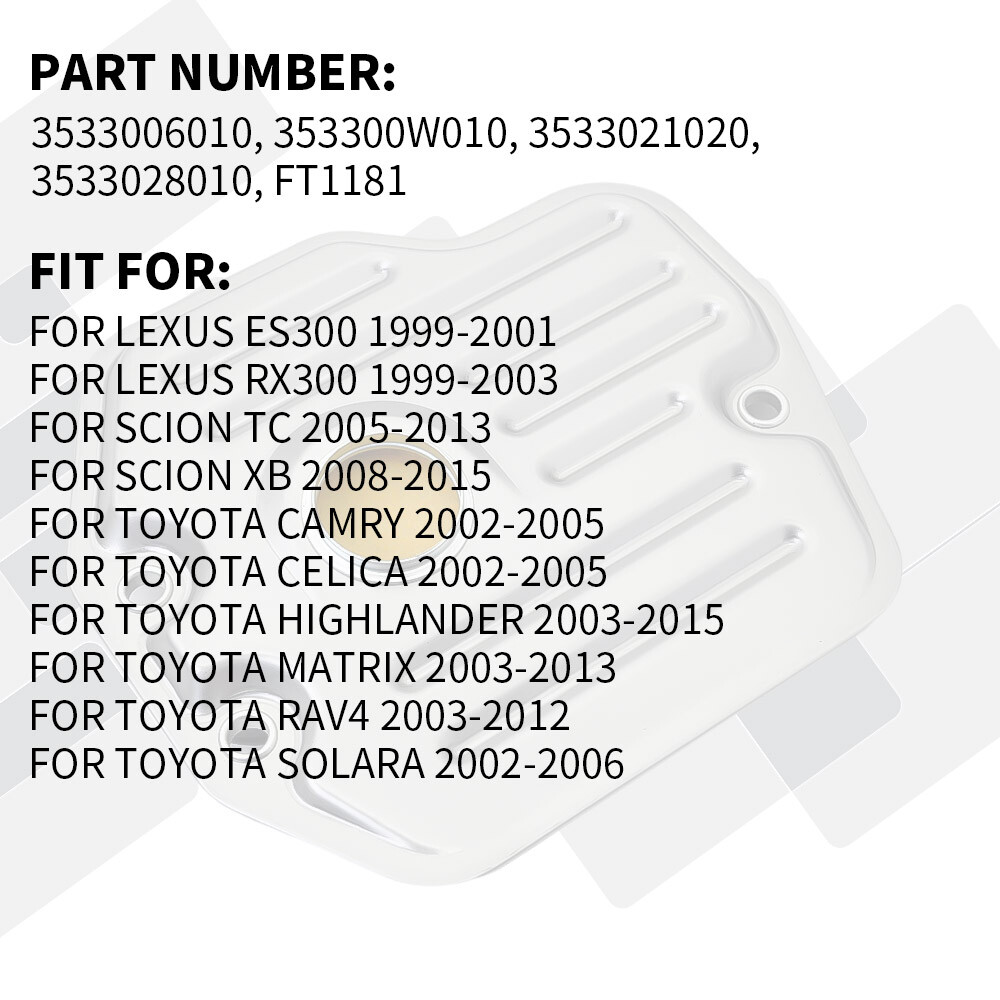 Transmission Filter+Oil Pan Gasket Kit For Toyota Camry OE#3533028010 3533006010