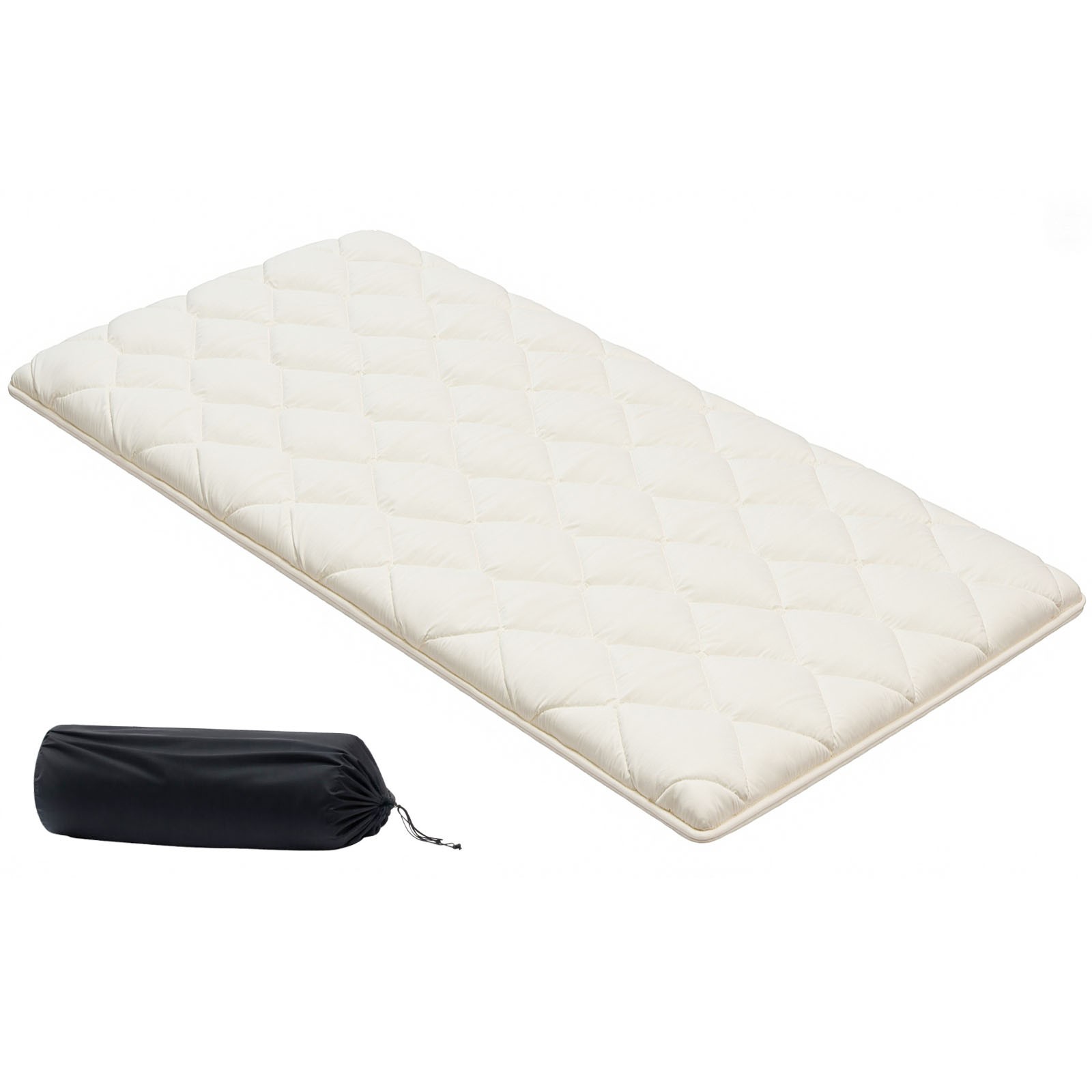 Uimoso Japanese Tatami Mat Twin Foldable Futon Mattress with Storage Bag, White
