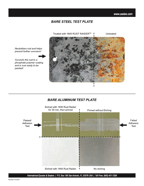 IES 1841 RUST RAIDER, RUST CONVERTER/SURFACER 1 GALLON + SPRAY BOTTLE