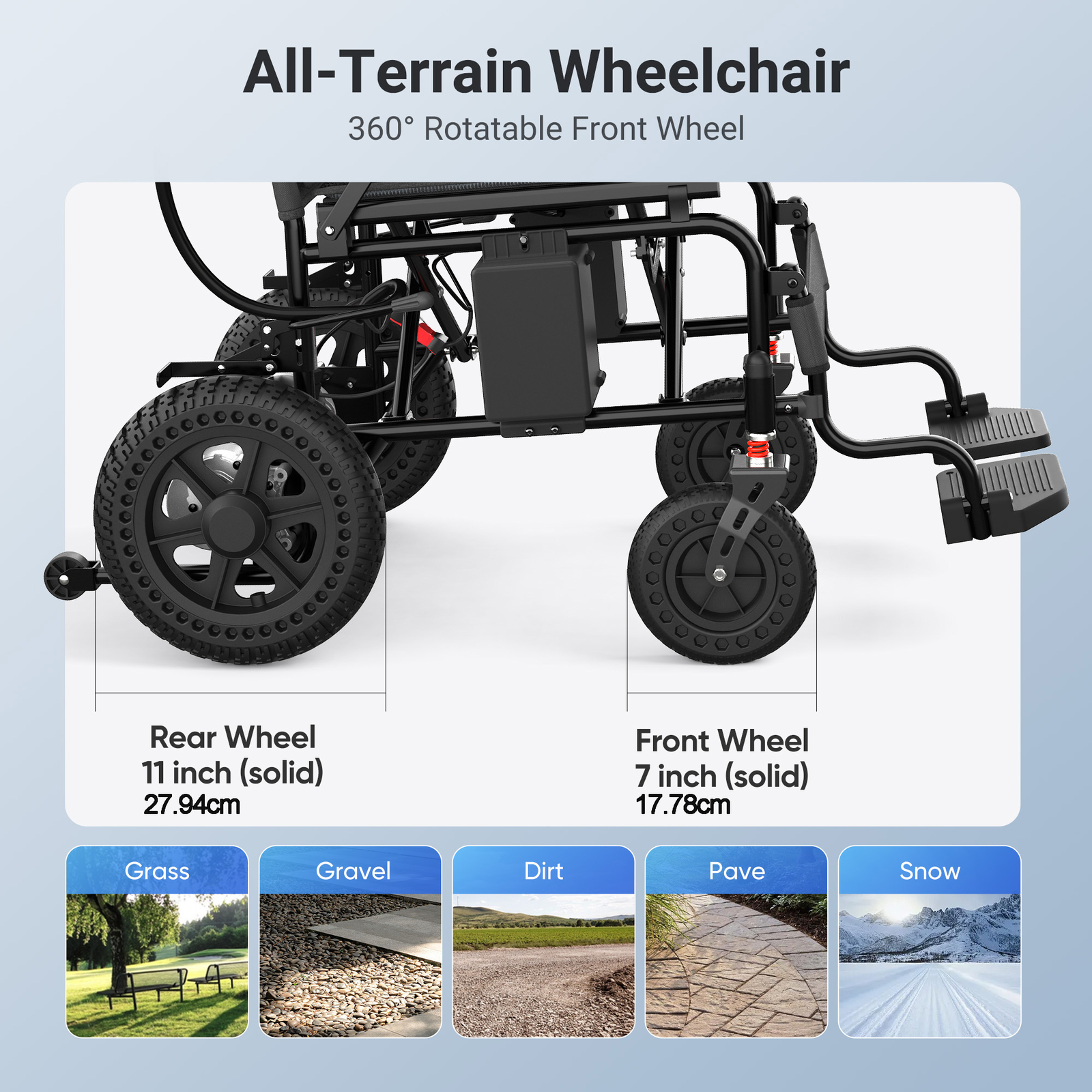 Used Foldable Intelligent Electric Power Mobility Wheelchairs Power All Terrain