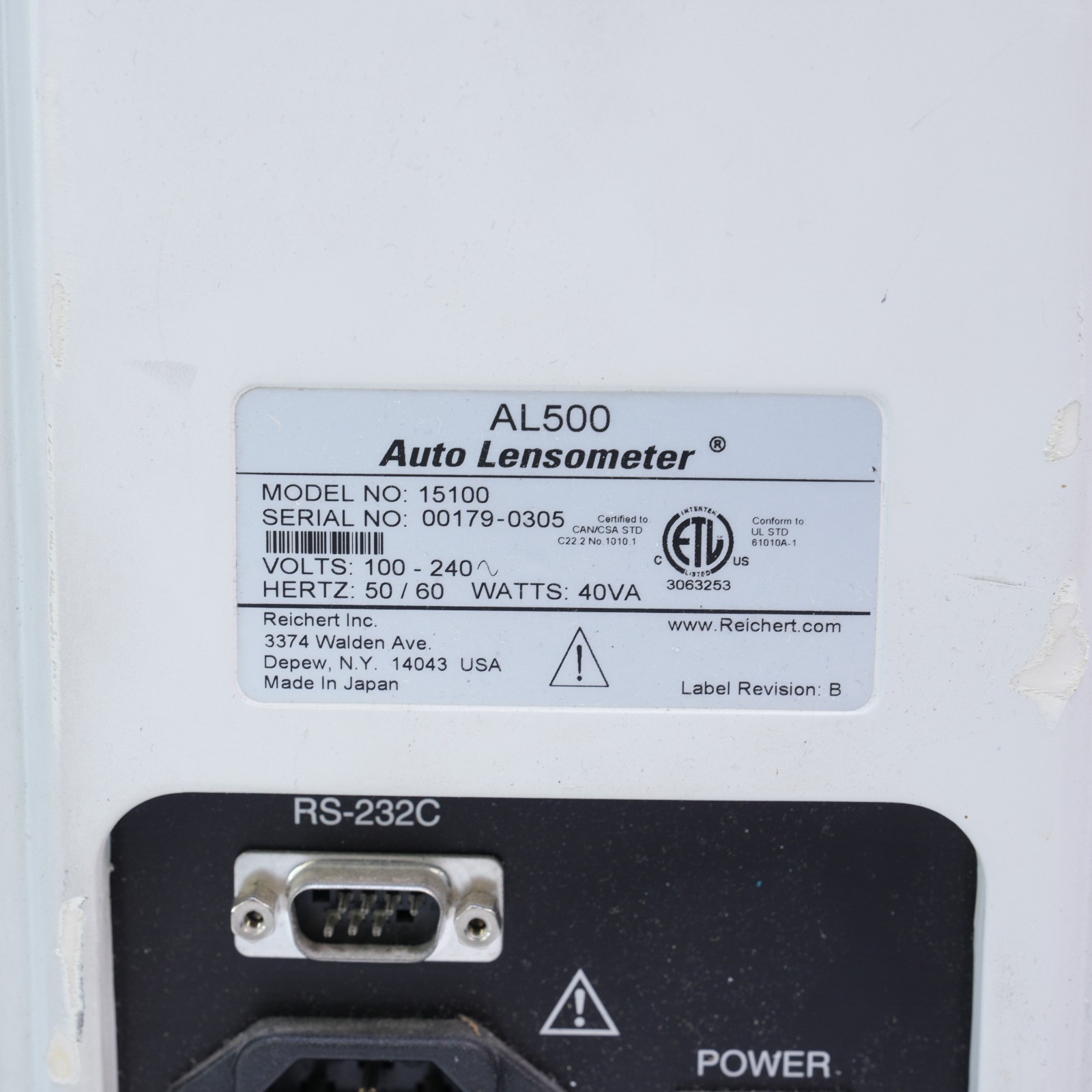 Reicert AL 500 Auto-lensometer 15100 *PARTS* T12-D8