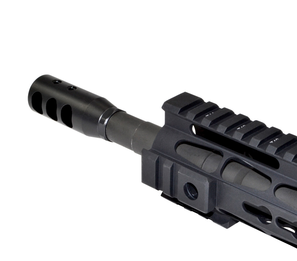 Muzzle Brake Recoil Compensator w/ Jam Nut + Crush Washer 1/2"X28 Steel for .223