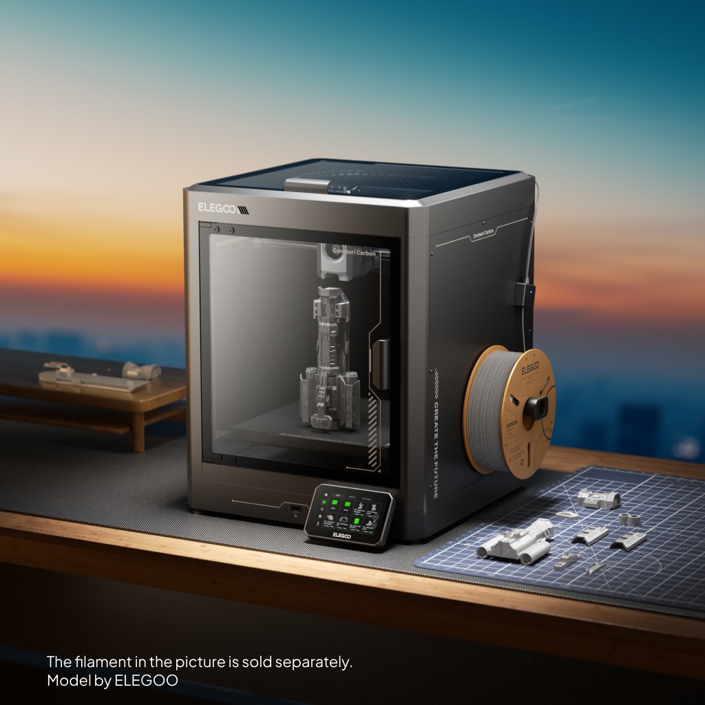 ELEGOO 3D Printer Centauri Carbon Fully Enclosed Camera 500mm/s High Speed