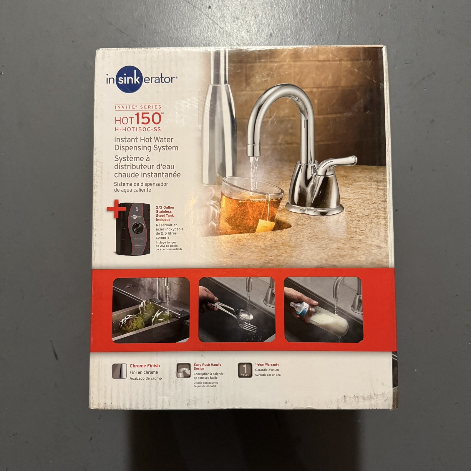 InSinkErator H-HOT150C-SS Invite Hot150 Instant Hot Water Dispenser With Tank