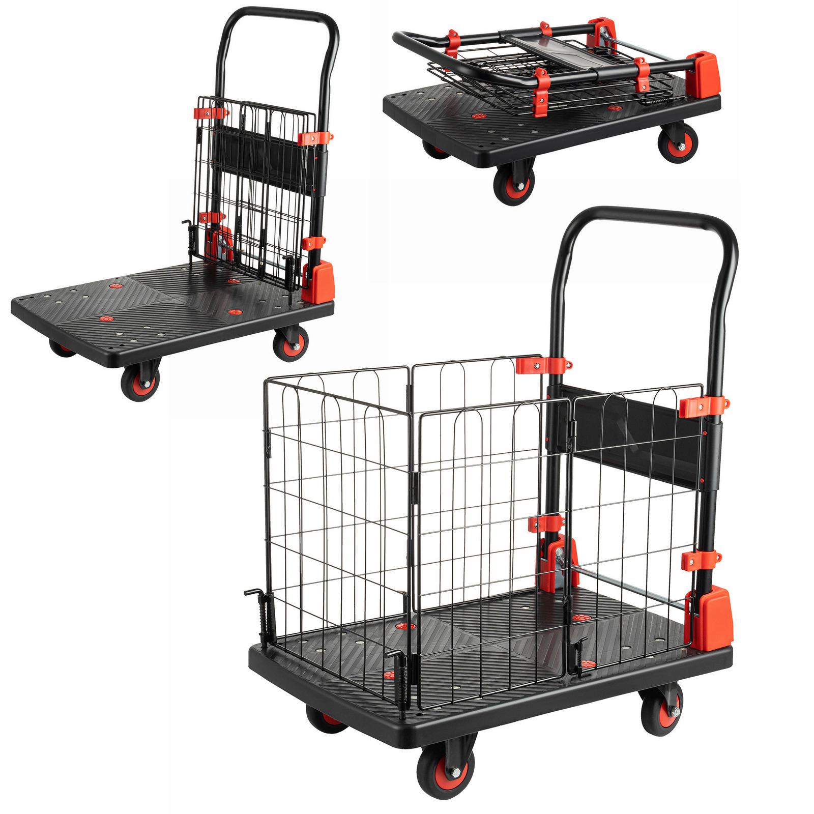 Convertible Aluminum Hand Truck Stair Climber Folding Dolly Cart Heavy Duty