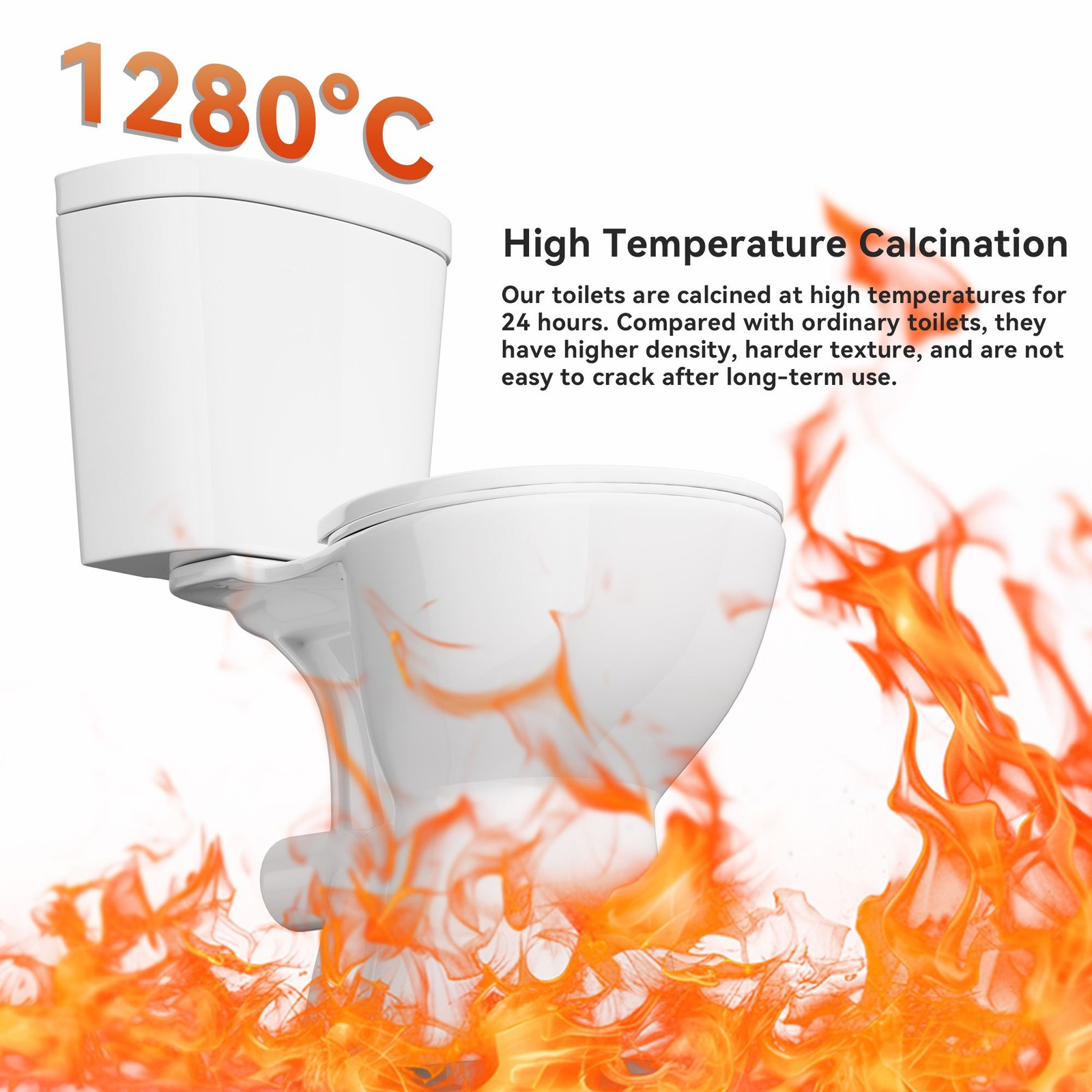 19inch Two Piece Rear Outlet Toilet 1/1.6GPF with Tank Extra Extension Pipe