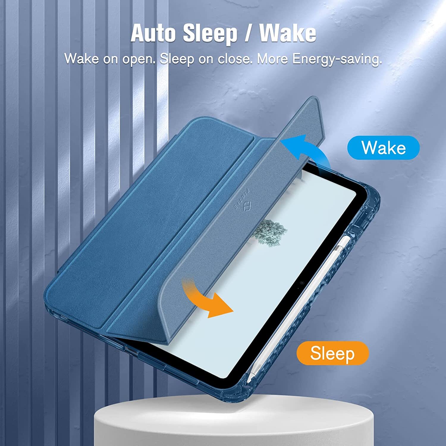 Case for iPad 10th Gen 10.9" (2022) Crystal Transparent Back Cover Pencil Holder