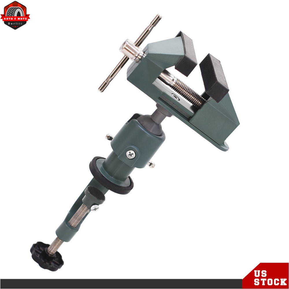 3Inch Universal Table Vise Aluminum Swivel 360° Rotating for Holding Small Parts
