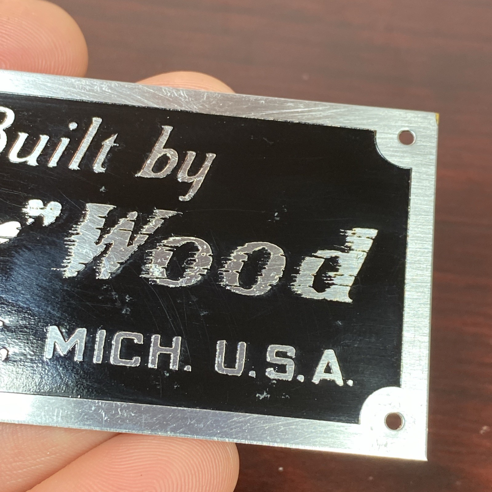 Gar Wood Detroit Mich USA Custom Motor Boats Nameplate Sign