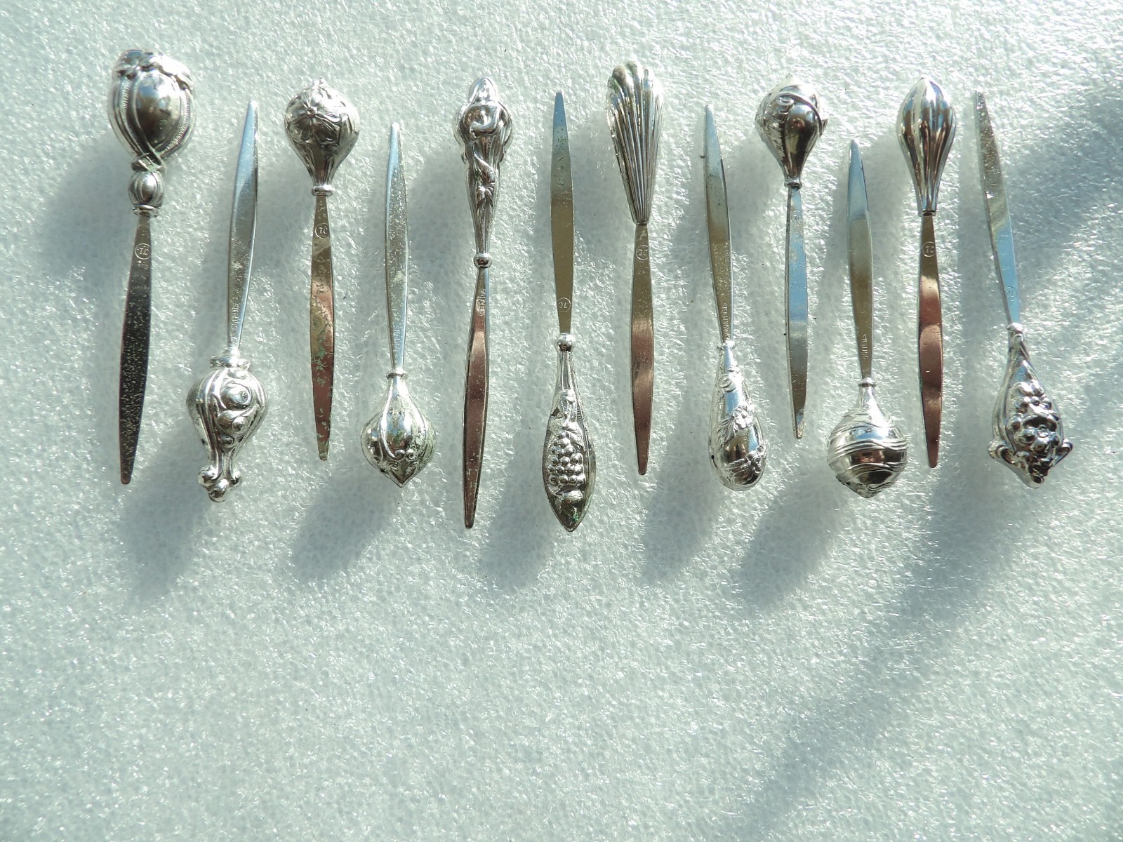 Vintage set of 12 TOW Sterling Creations Sterling Silver picks