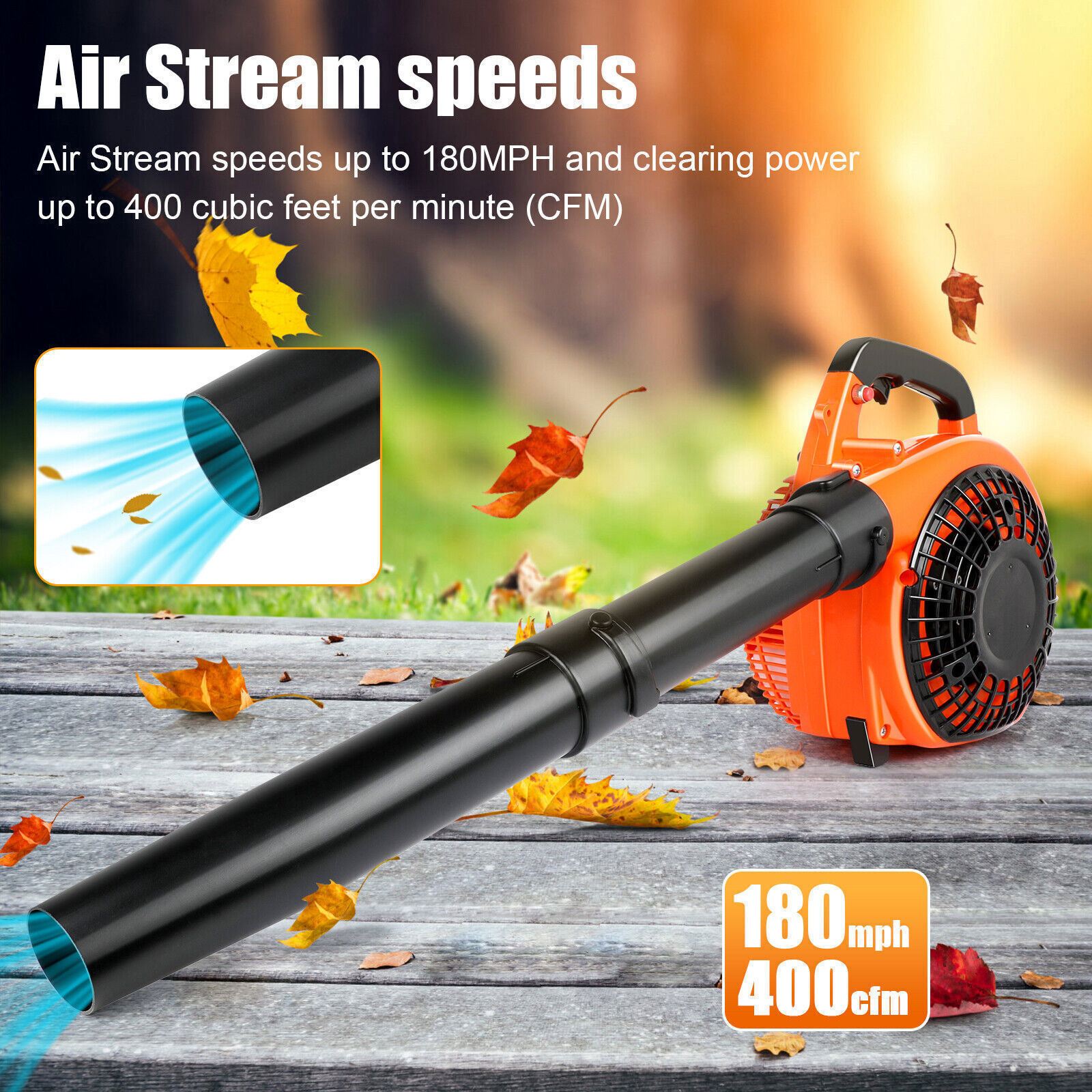 Handheld Leaf Blower Gas Powered 2-Stroke Commercial Heavy Duty Grass Yard Clean