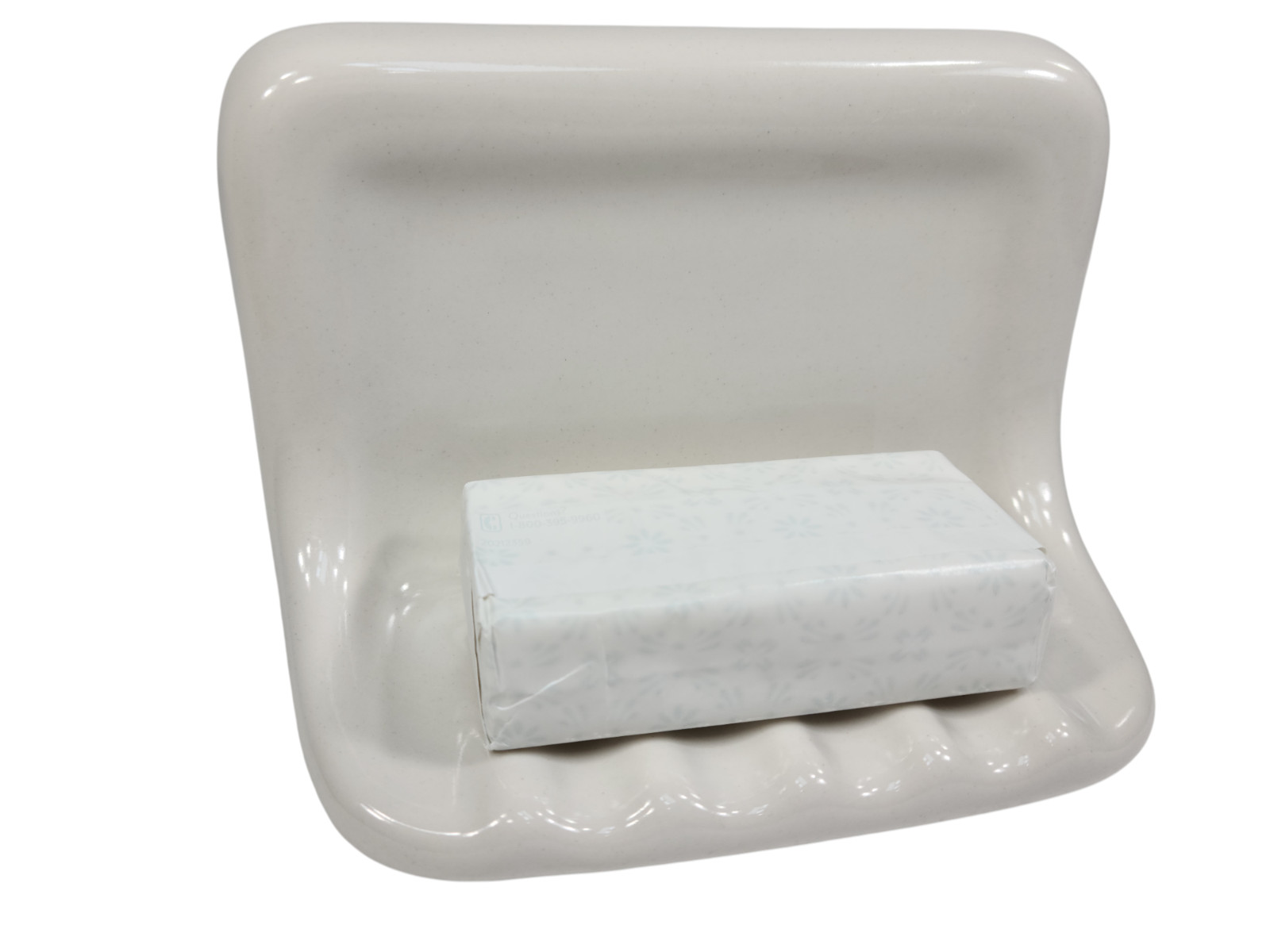 Vintage White Ceramic Soap Dish Shower Tray Holder Mid Century Modern Retro
