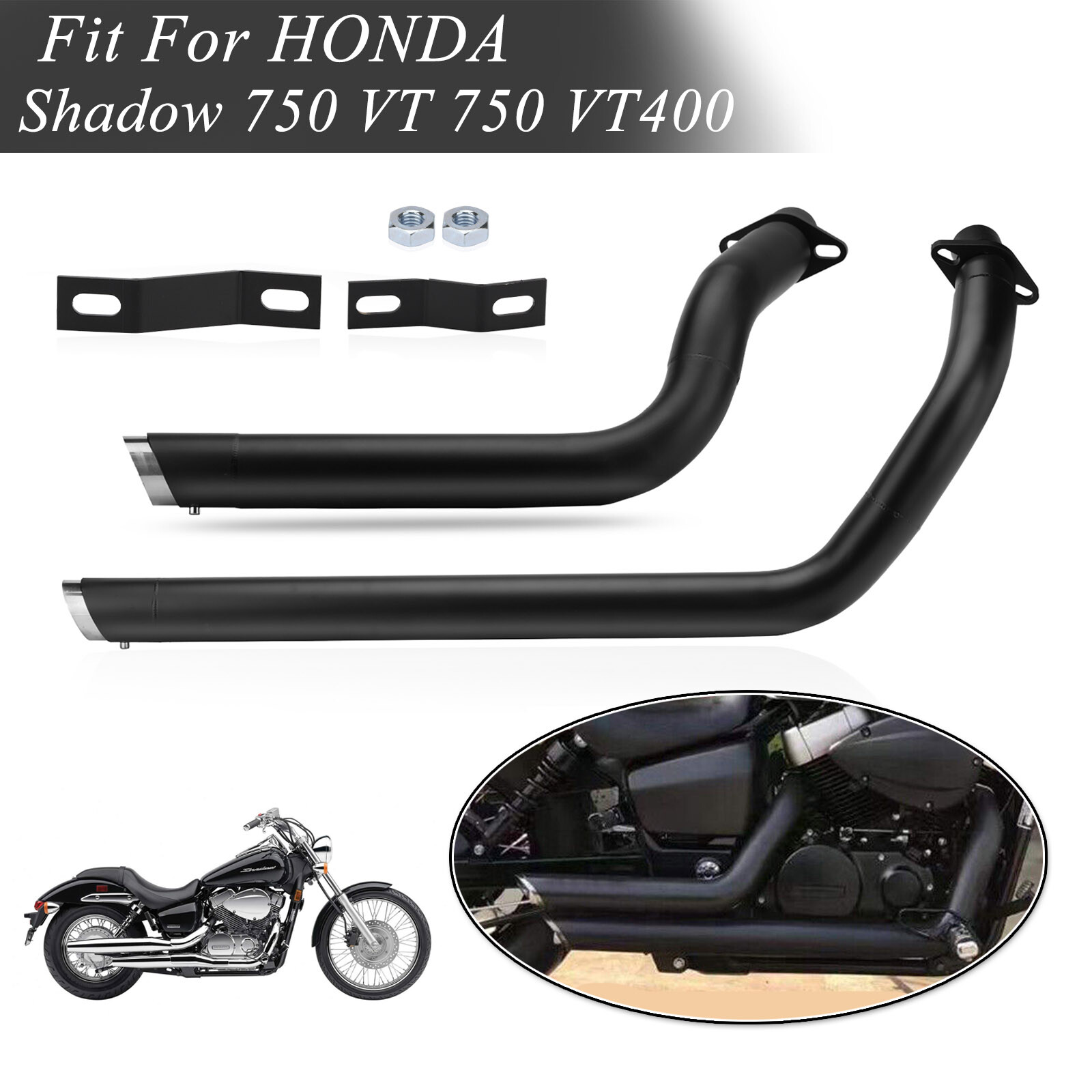 Shortshots Staggered Exhaust Pipes Baffle For Honda Shadow VT750 Shadow ACE 750