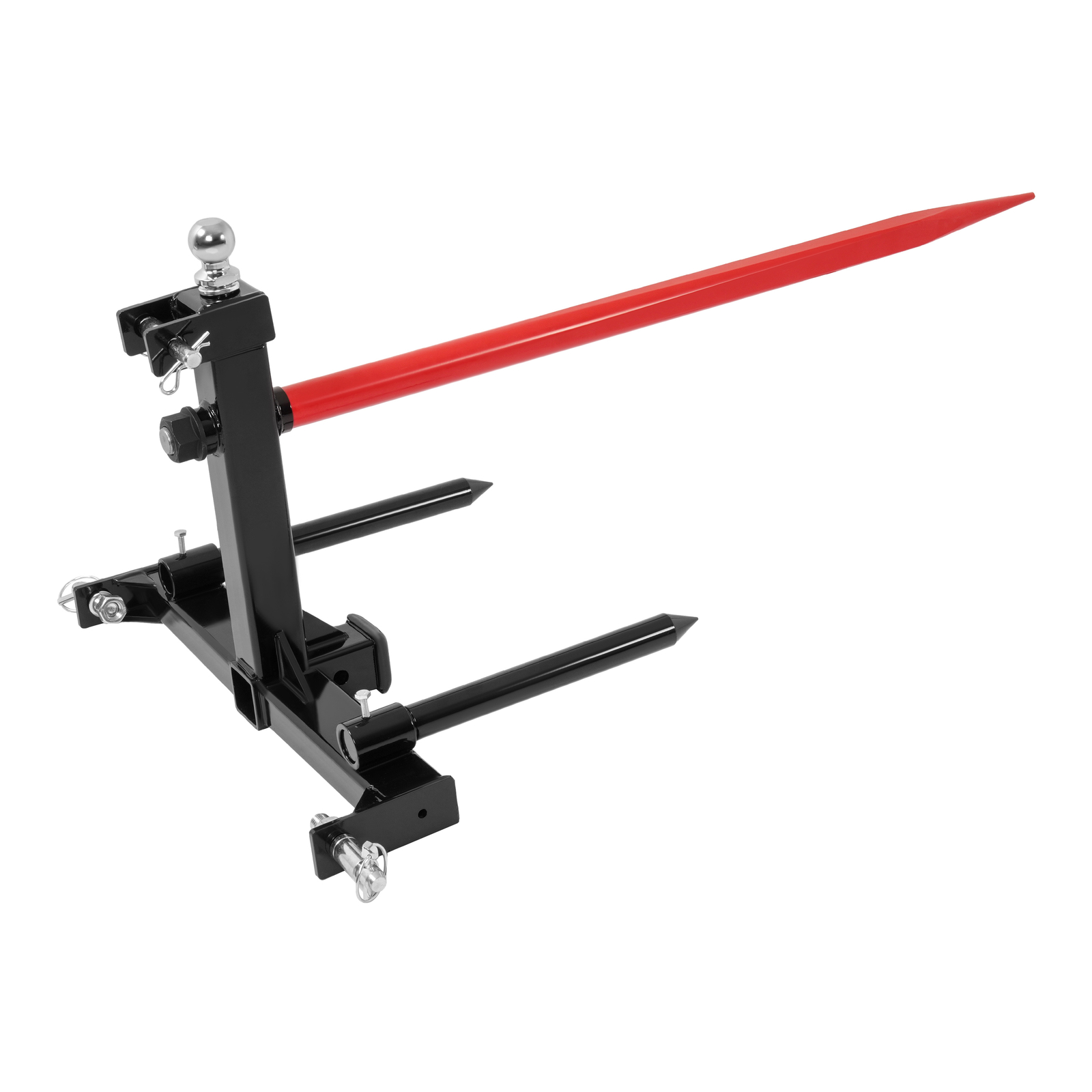 3 Point Hay Bale Spear Trailer Hitch Receiver For Cat 1 Tractor W/Gooseneck Ball
