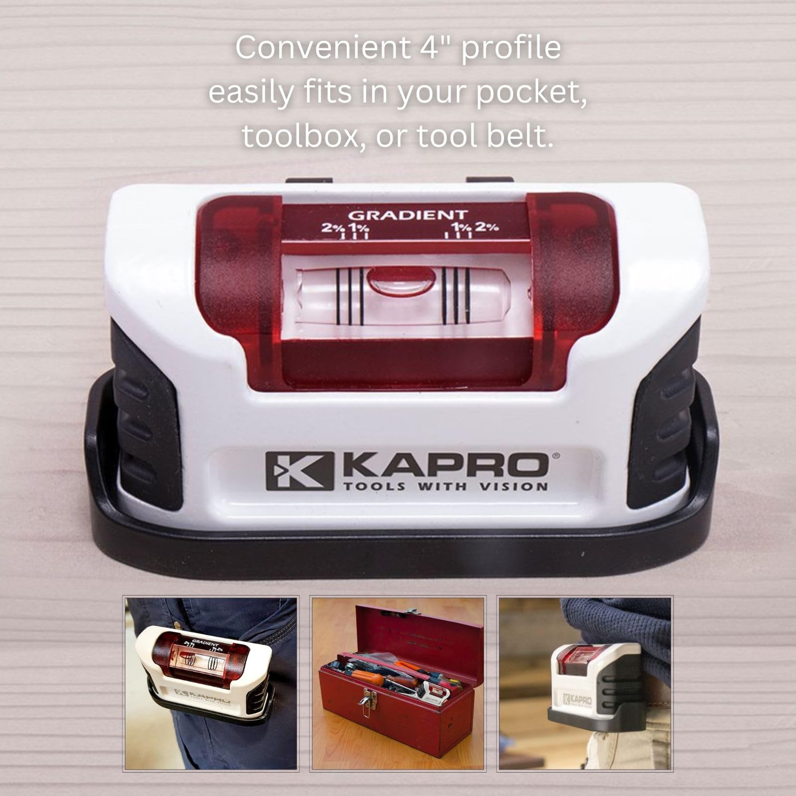 Kapro 946 Smarty Magnetic Cast Pocket Level OPTIVISION and Plumb Site 4 Inch