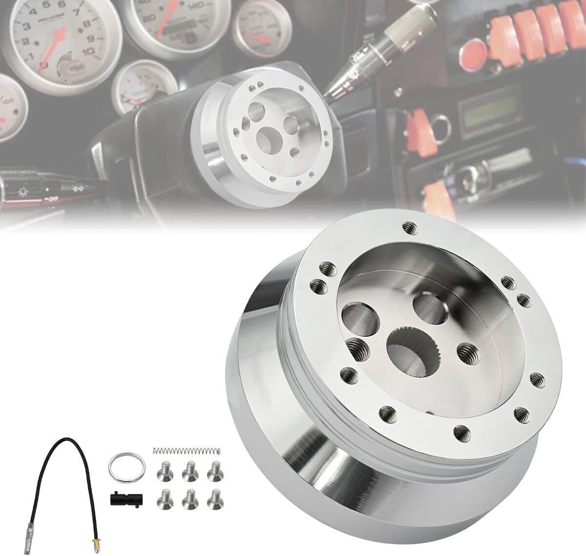 For GM Chevy 5 & 6 Hole Steering Wheel Polished Hub Adapter Flaming River Ididit