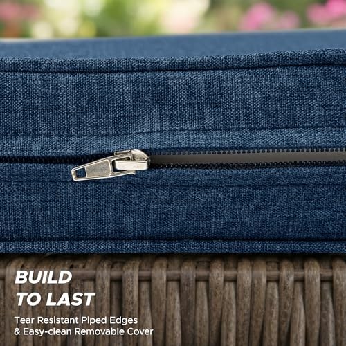 Outdoor Chair Cushions, Water-Resistant & Fade 18.5" x 16" 6 Pack Navy Blue