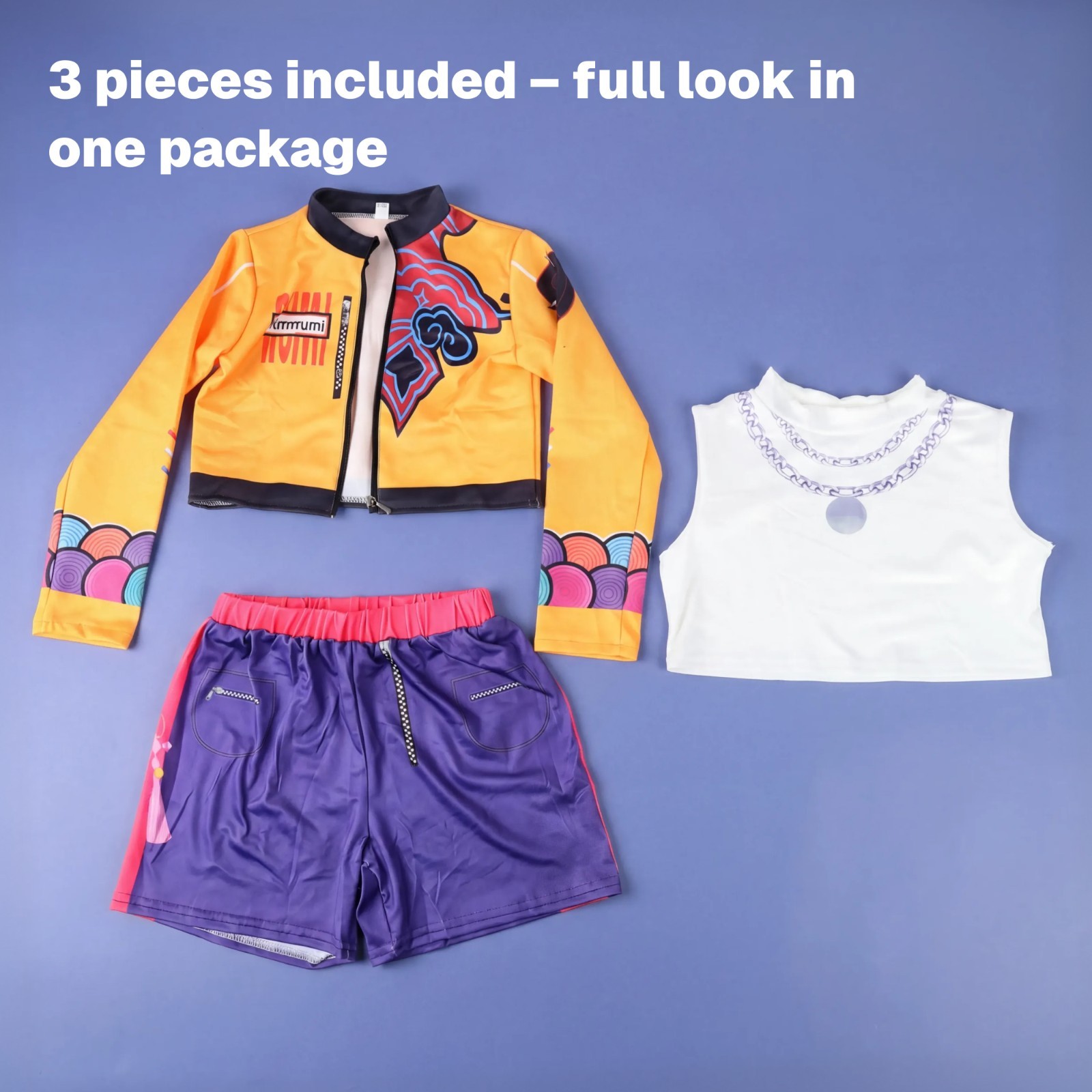 Girls K-Pop Demon Hunter Costume 3PCS | Rumi Anime Style Pajamas Set Halloween