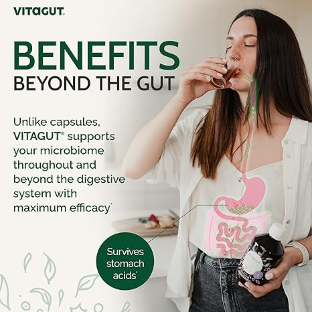 ✨ VITAGUT Liquid Probiotic Prebiotic Postbiotic 50Billion CFU 19Herbs Organic Gu