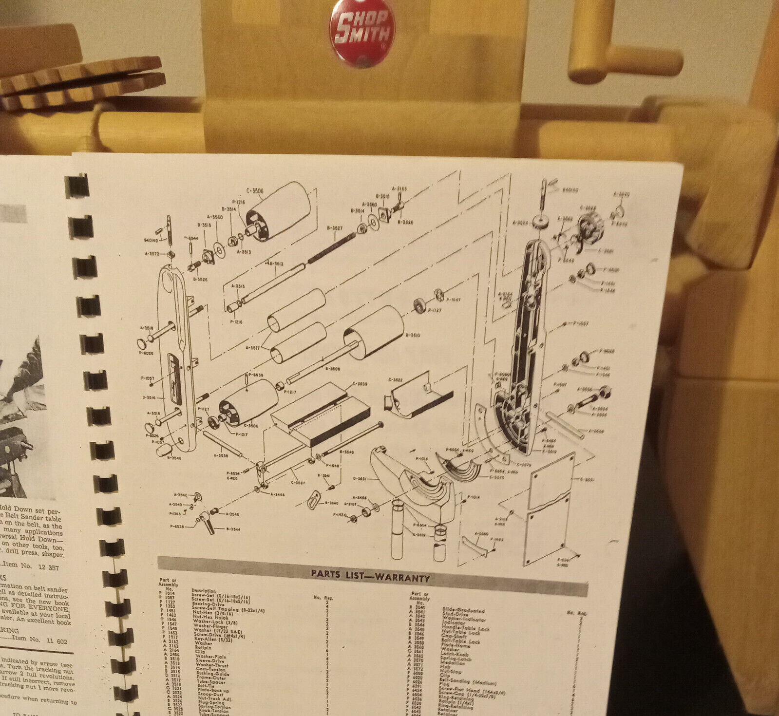 SHOPSMITH MAGNA 6" Belt Sander Owner's Manual Model 640 Fits 10 ER & Mark V