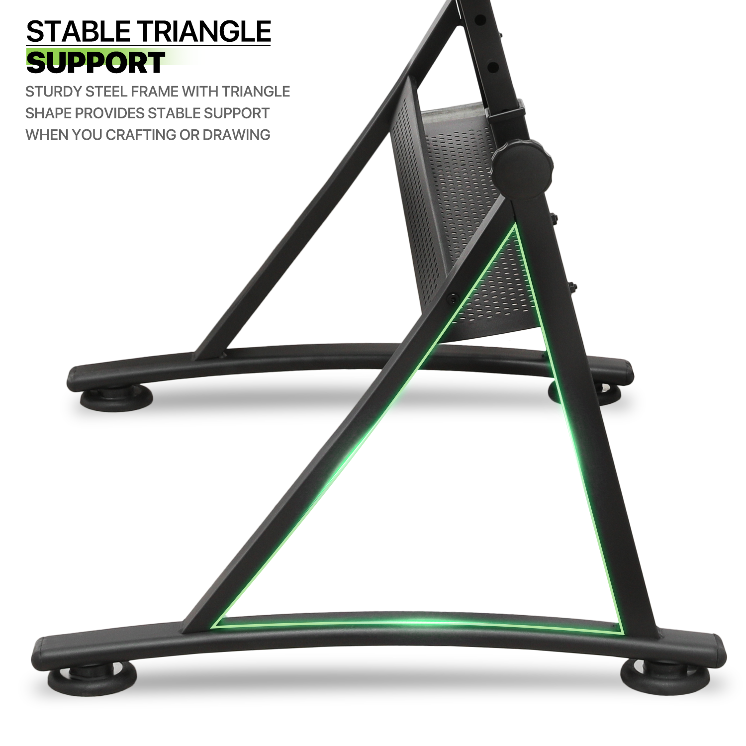 53" Drafting Table Adjustable Tempered Glass Craft Drawing Work Station w/Stool