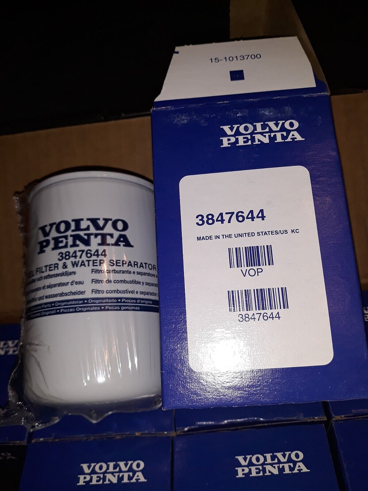 One (1) Genuine Volvo Penta Marine Engine Spin-On Fuel Filter 3847644 USA MADE