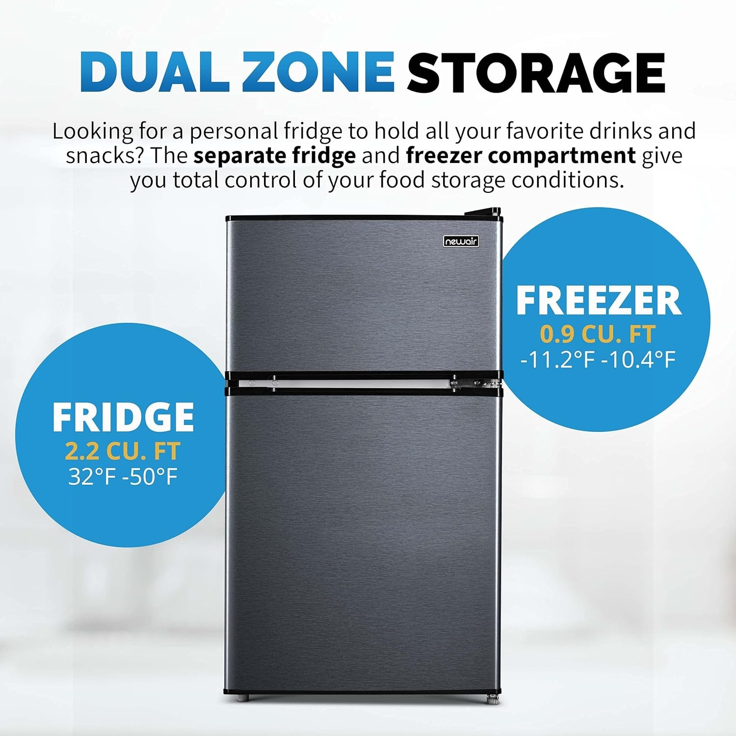 Newair NRF031GA00-RB Compact Mini Fridge with Freezer - Certified Refurbished