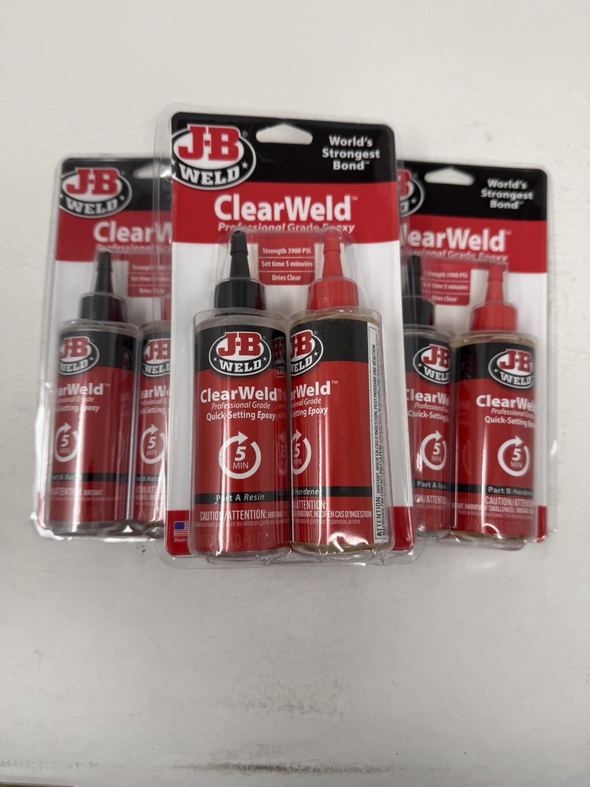 3 Pack JB Weld 50240H ClearWeld Professional Grade Epoxy, Clear 8 oz.