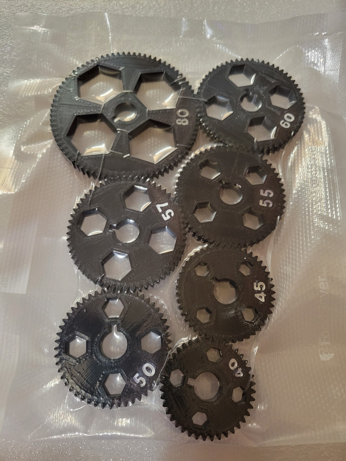 Set of 7 lathe change gears for Harbor Freight metal mini lathe.