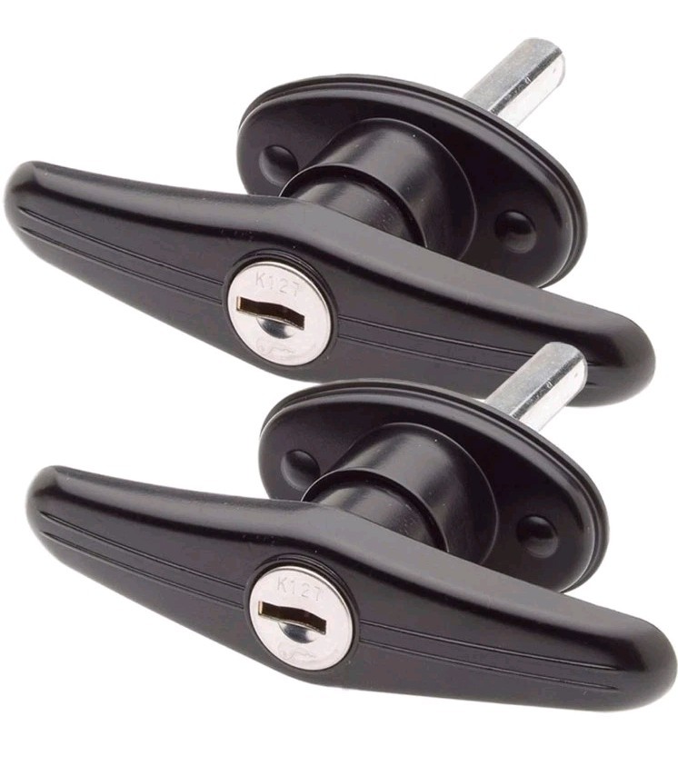 Bauer Matching Set T-Handles Lock Black With Keys T-311 NEW