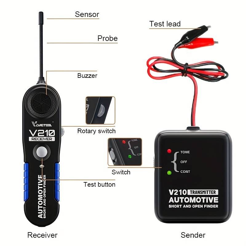 VDIAGTOOL V210 Electrical Open & Short Finder Circuit Tester Wire Breaker Finder