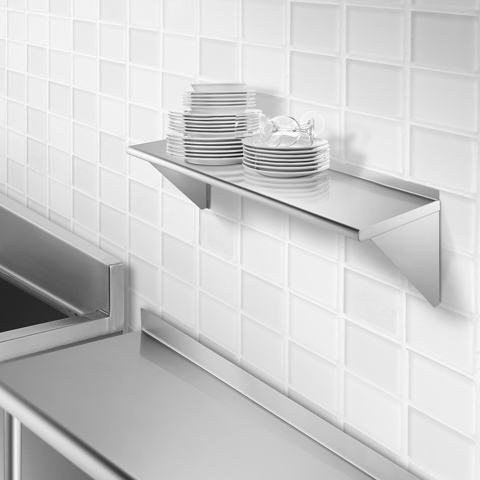 NSF Stainless Steel 12x48 Wall Shelf 16GA Commercial Kitchen Restaurant Shelving