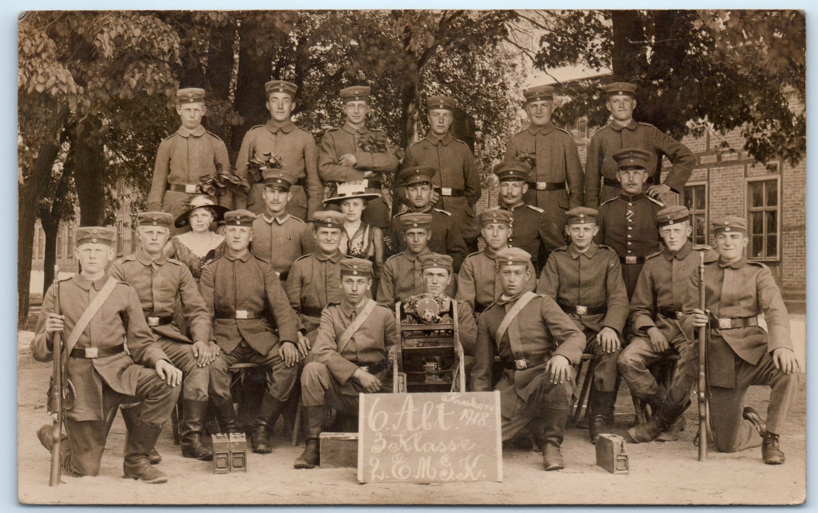 WWI German Soldiers Machine Gun Army Real Photo Postcard RPPC