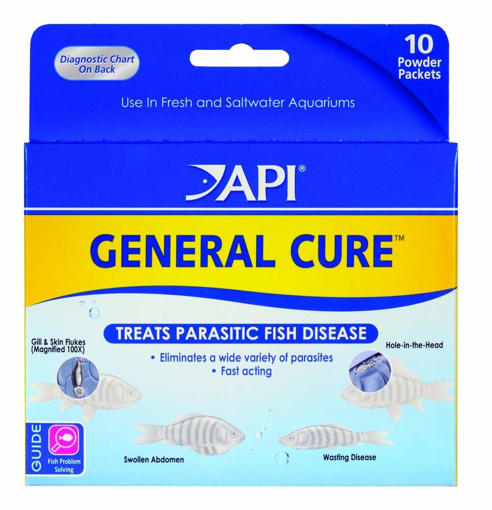 API General Cure Powder 10 count For Freshwater and Saltwater Fish Aquariums