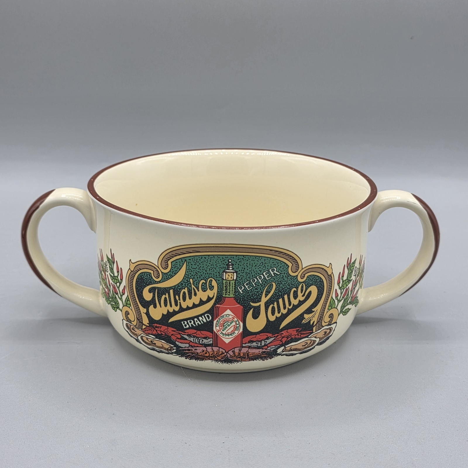 Tabasco Stoneware Pepper Sauce McIlhenny Soup Seafood Gumbo Bowls 16 oz Set of 4