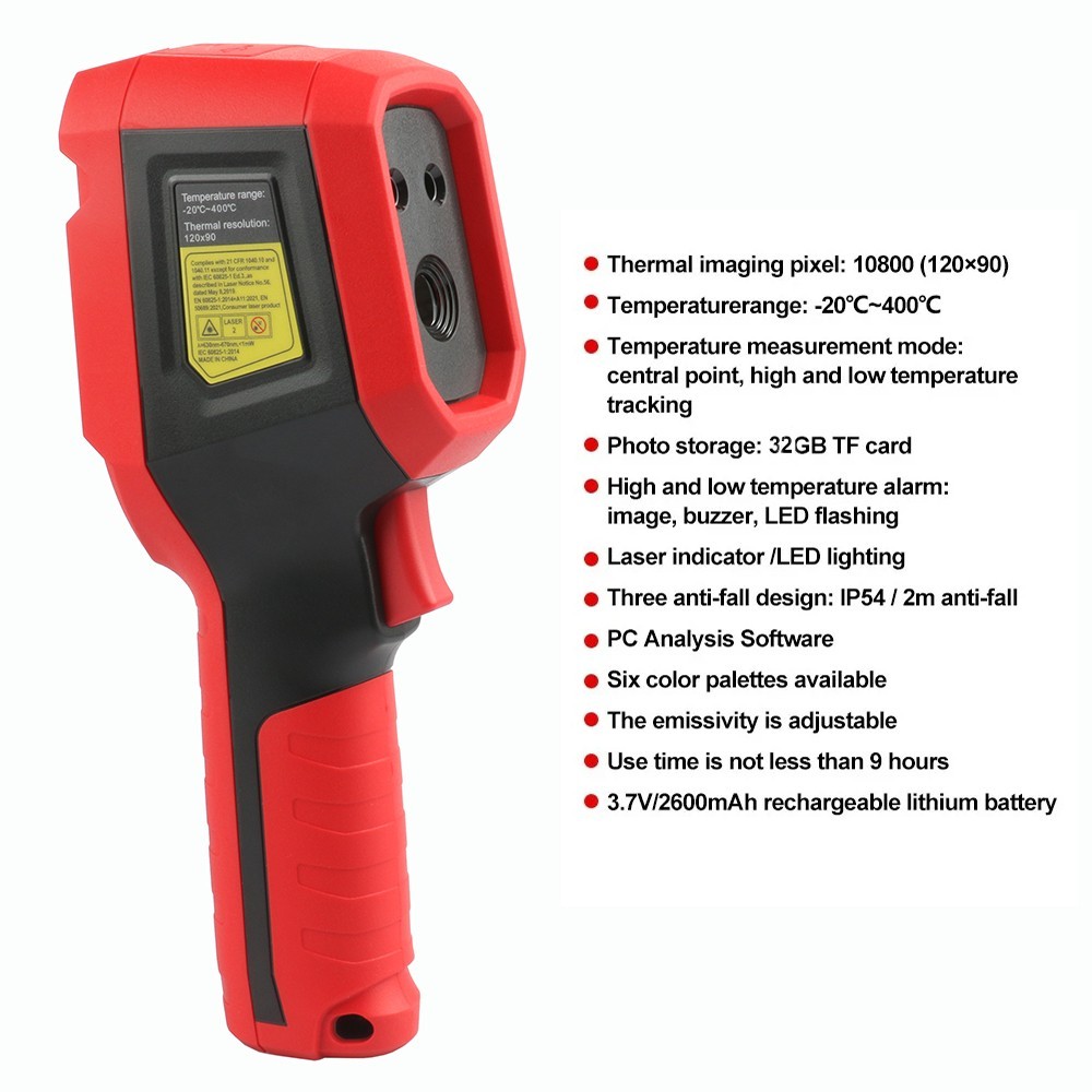 UNI-T UTi120S Infrared Thermal Imager, -20℃~400℃, 120x90 IR Resolution