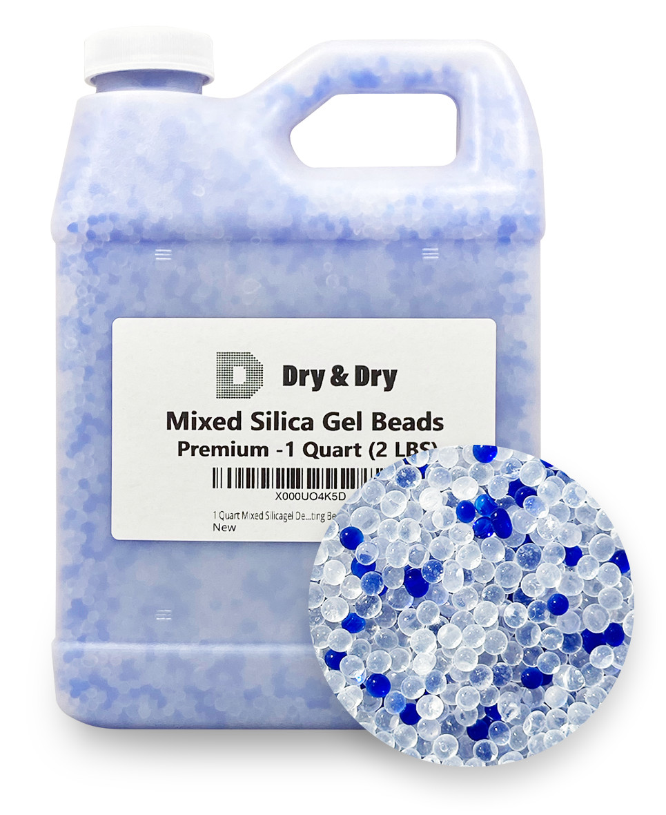 1 Quart(2 LBS) Mixed Silica Gel Beads - Reusable Color Changing Air Drying