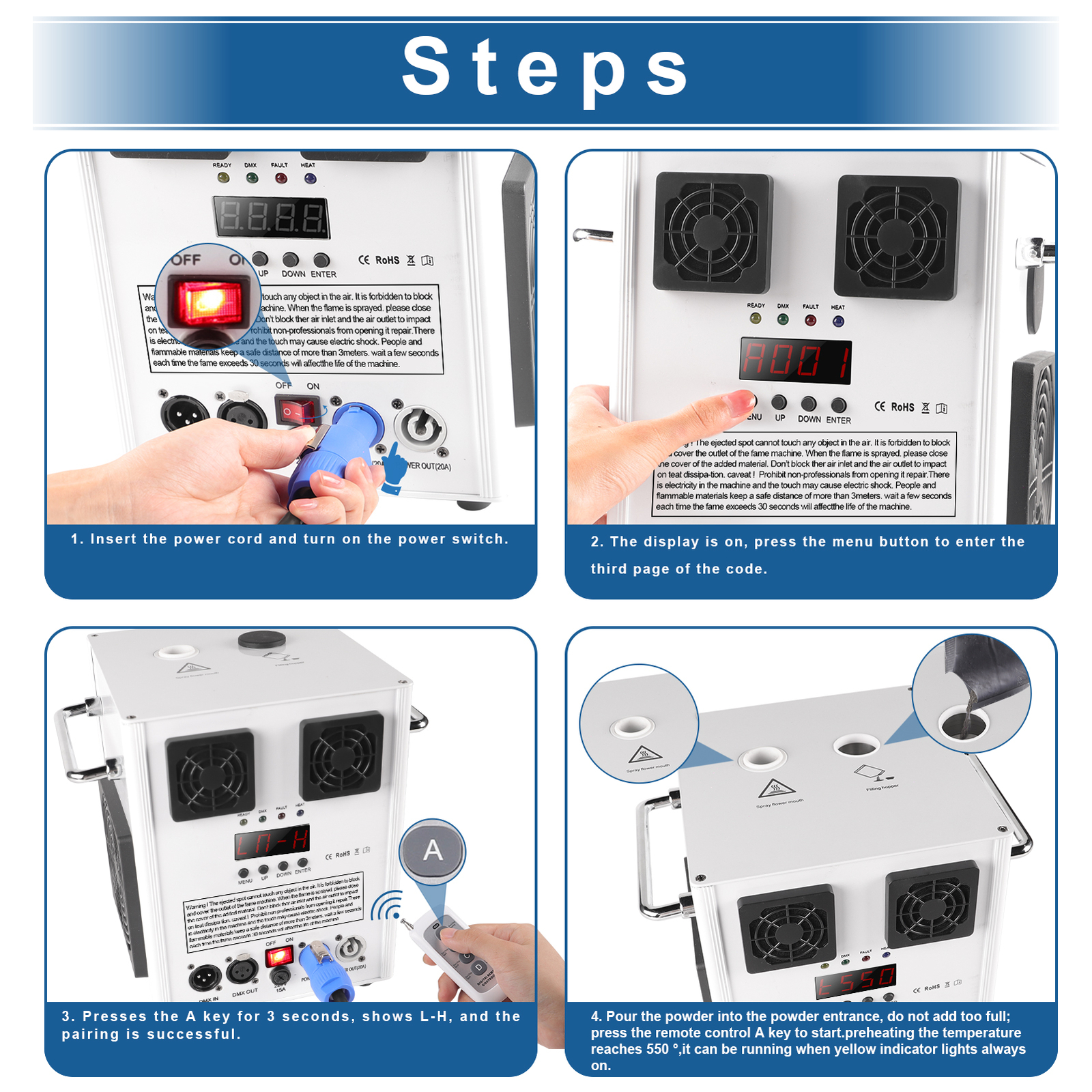 700W Cold Spark Machine Party Stage Sparkle DJ Party Show With Flight Case
