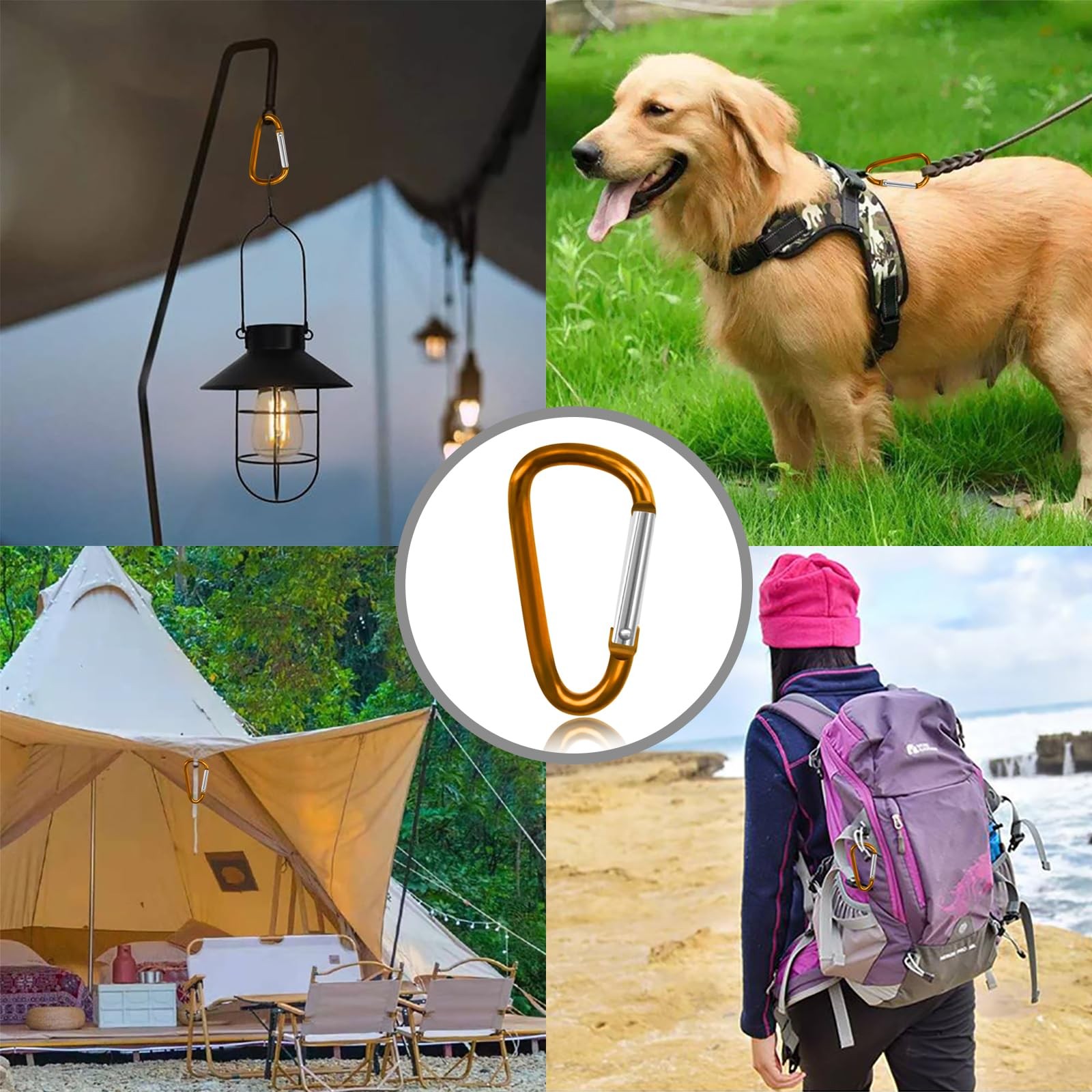 30PCS 2" Mini Carabiner Clips, Small D Shape Carabiner Keychains with 30PCS K...