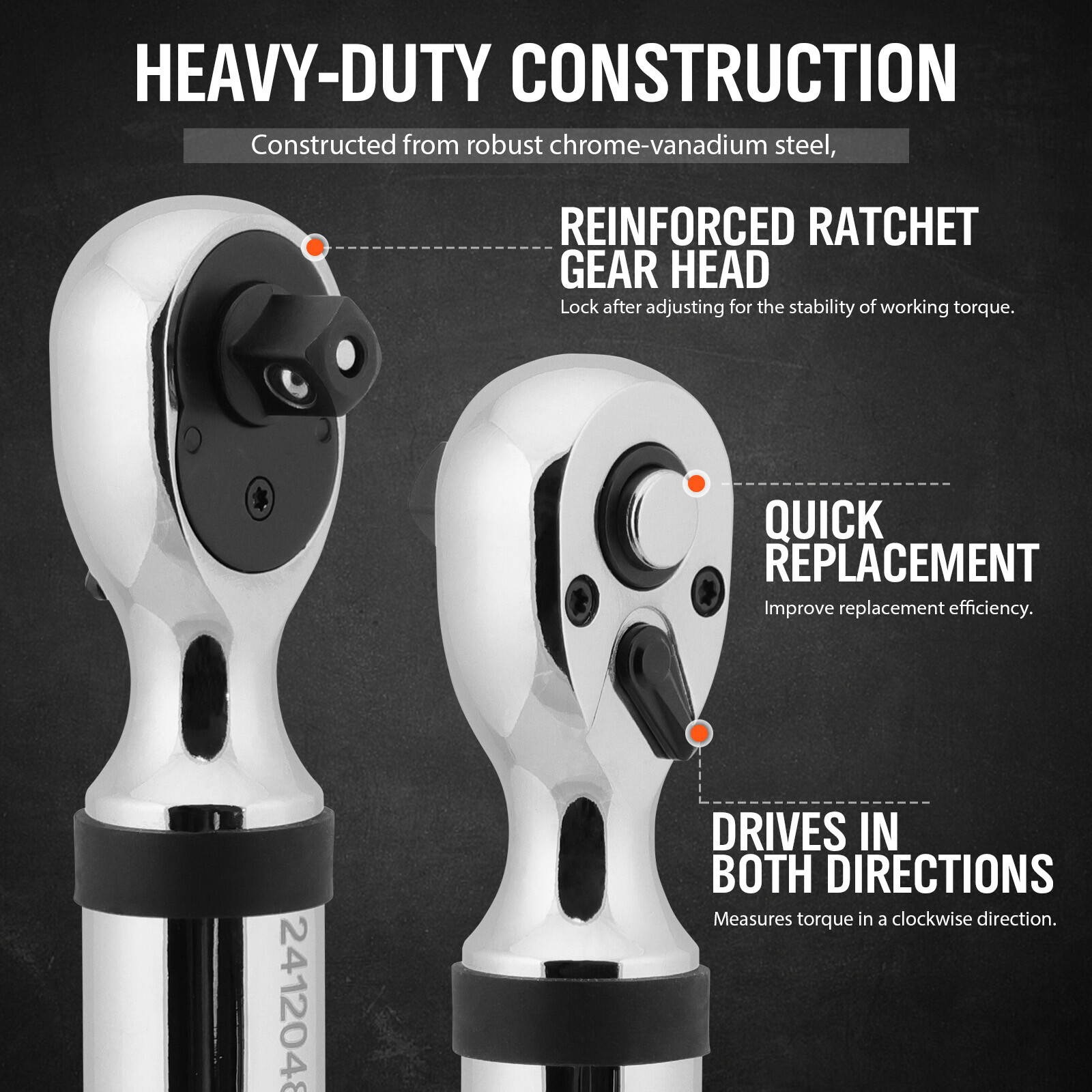 3/8" & 1/2" Heavy Duty Digital Torque Wrenches Combo Kit 25-250 &4.4-44.3 ft.lb