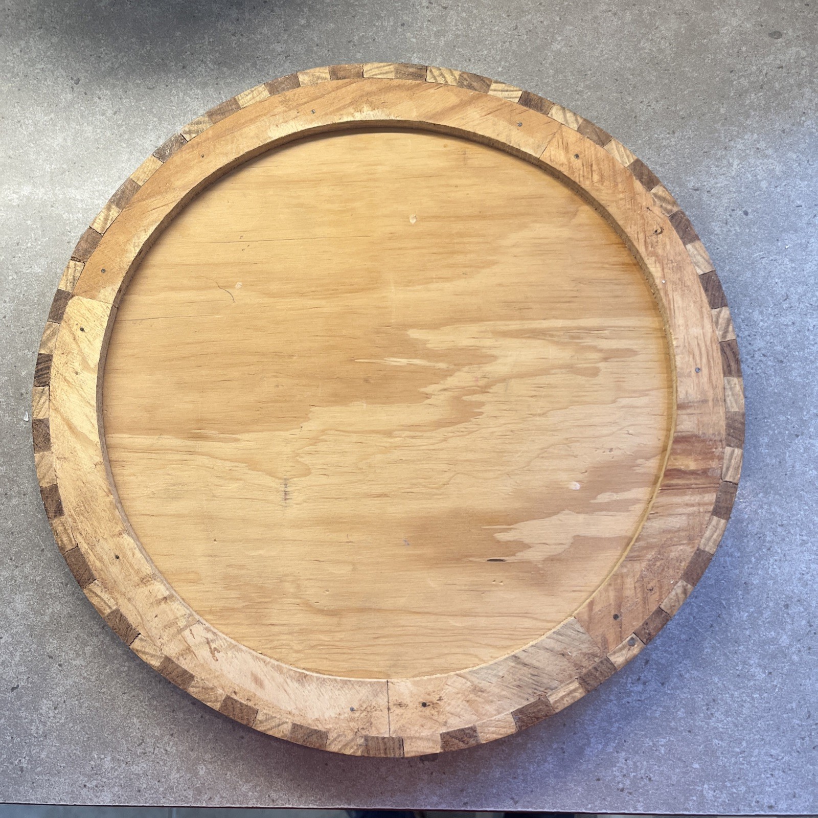 Vintage Aztec Mayan Calendar Mexico Inlaid Wall Hanging 13” Solid Wood