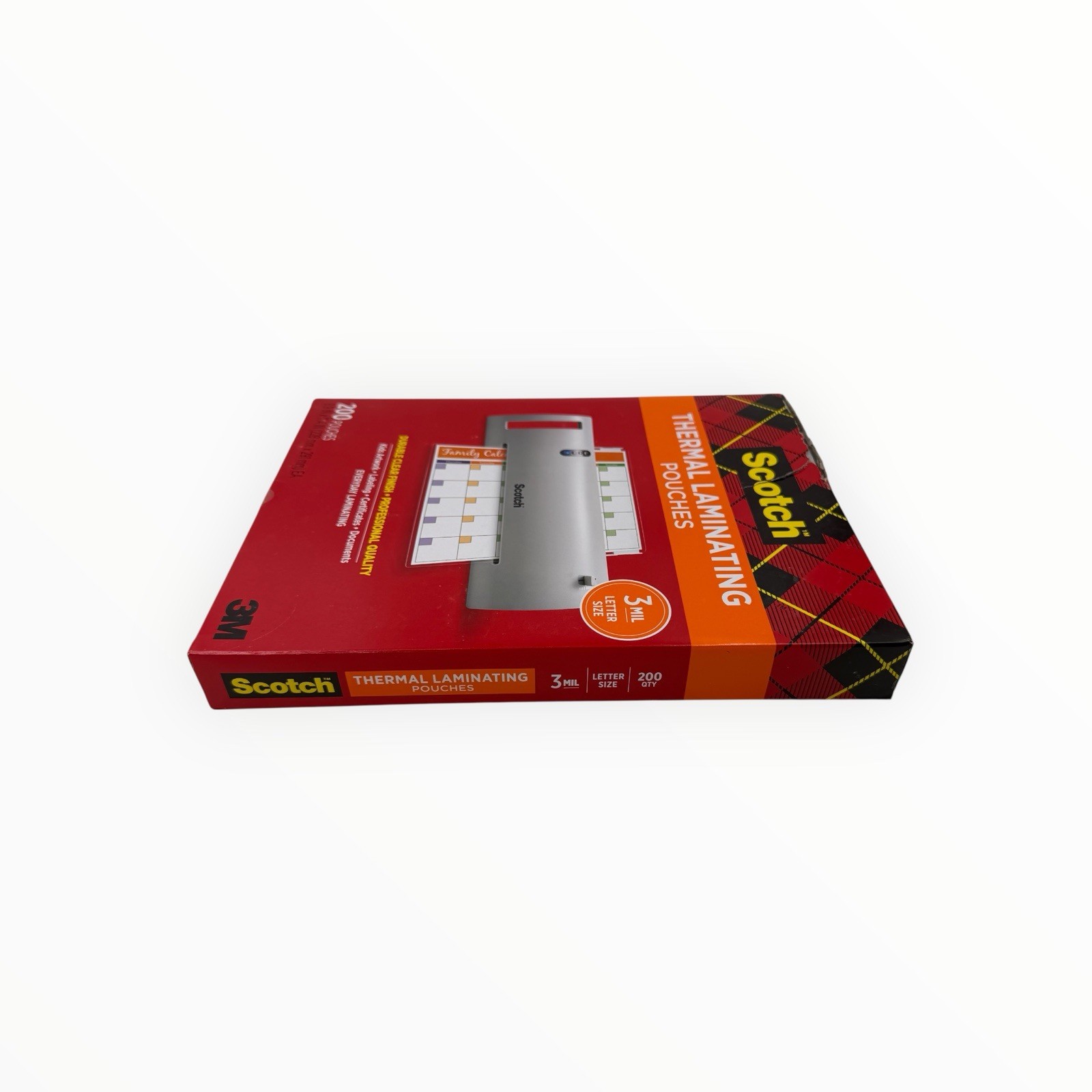 200 Pouches Scotch Letter Size Thermal Laminating Pouches 3mil 8.9" x 11.4"