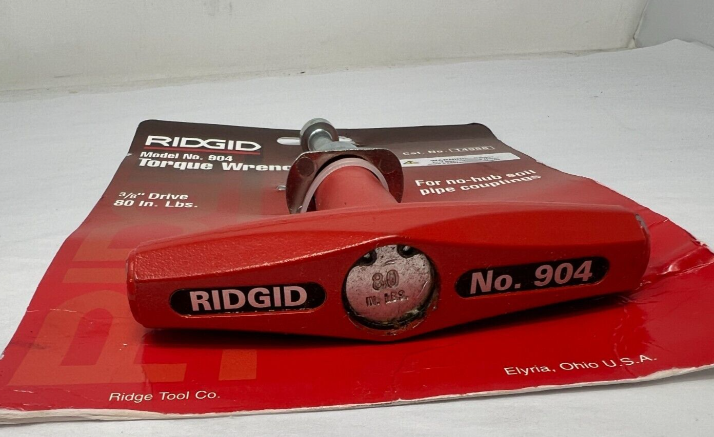 NEW 14988 Ridgid 3/8 No Hub Soil Pipe Torque Wrench 80 IN/LB Fast Free Shipping!