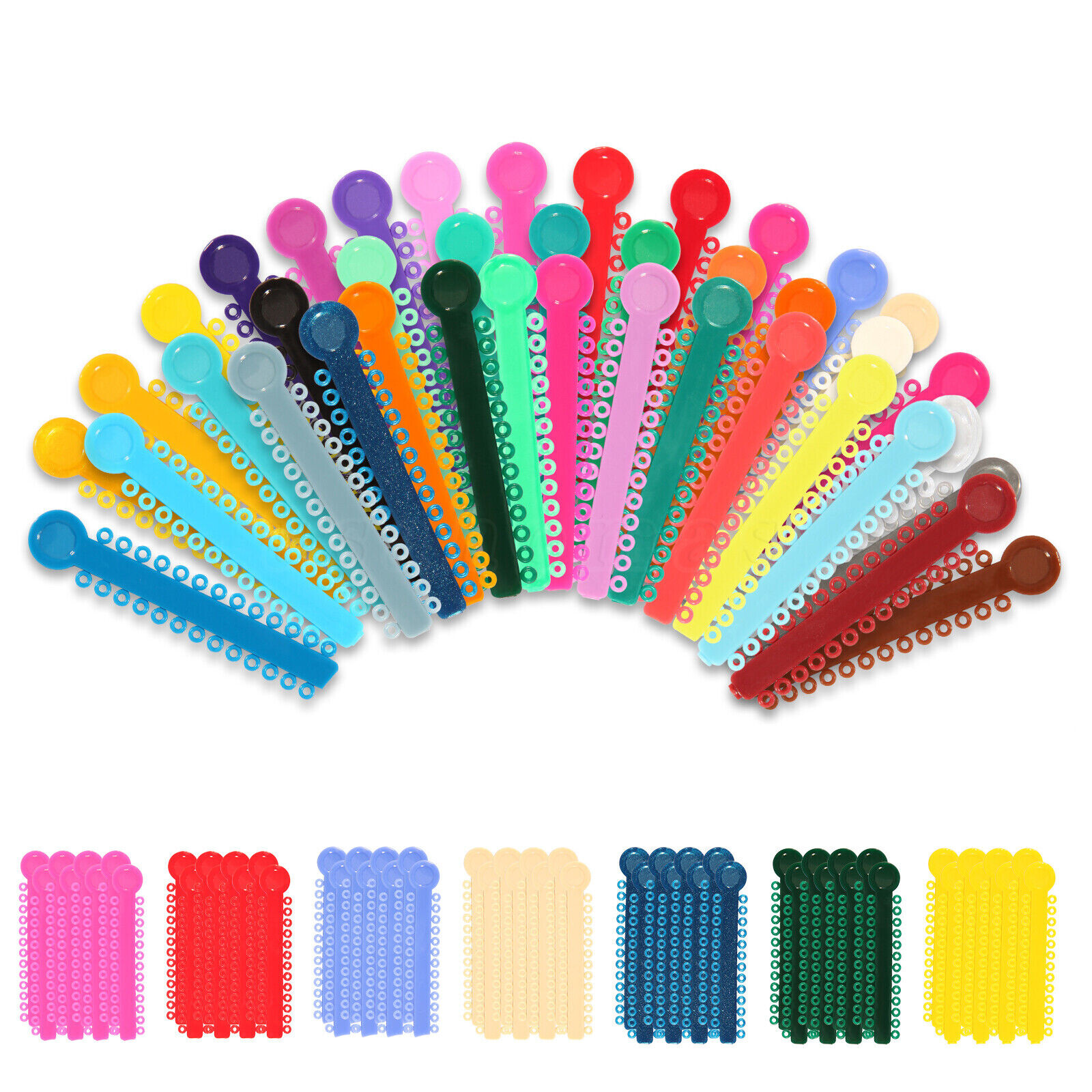 1040 Unids / bolsa Dental Lazos De Ligadura Elástica De Ortodoncia 43 Colores