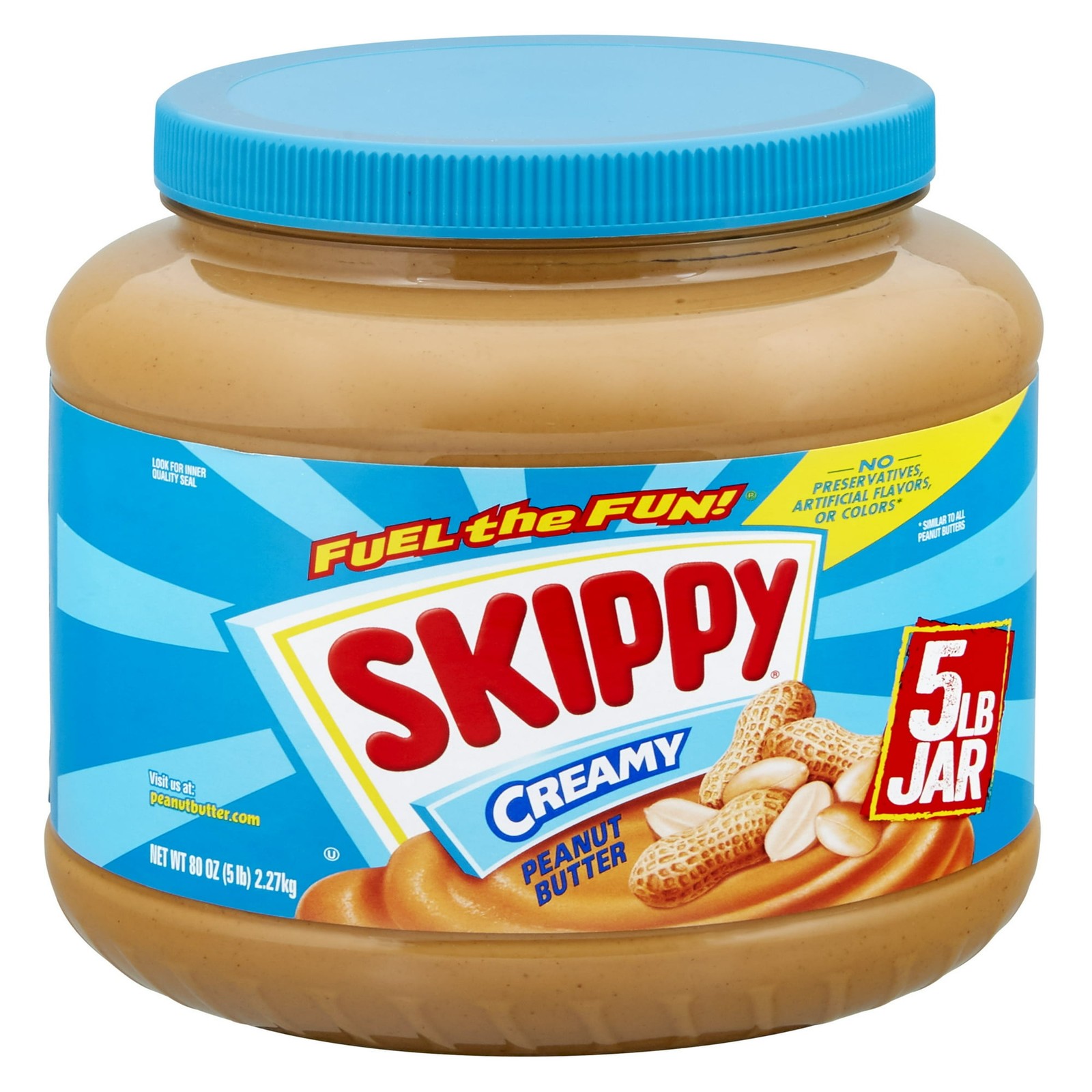 SKIPPY Creamy Peanut Butter 5 Pound Jar Smooth Spread Bulk Family Size