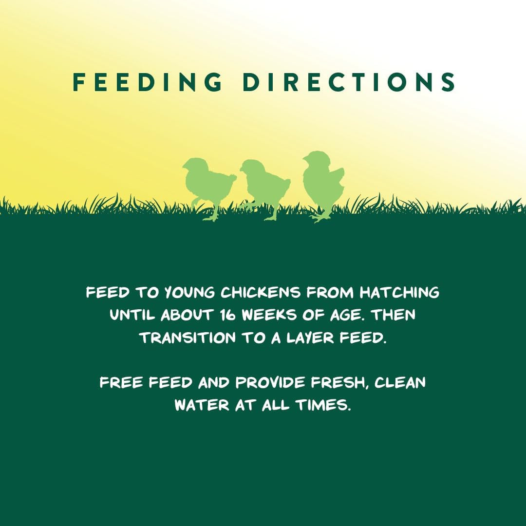 NEW Chick Starter Grower - Medicated Chick Feed Crumble for Young Chickens