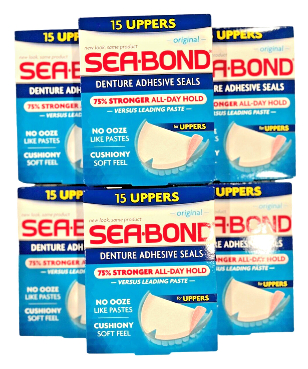Sea-Bond Denture Adhesive UPPERS 15 ct ( 6 boxes )