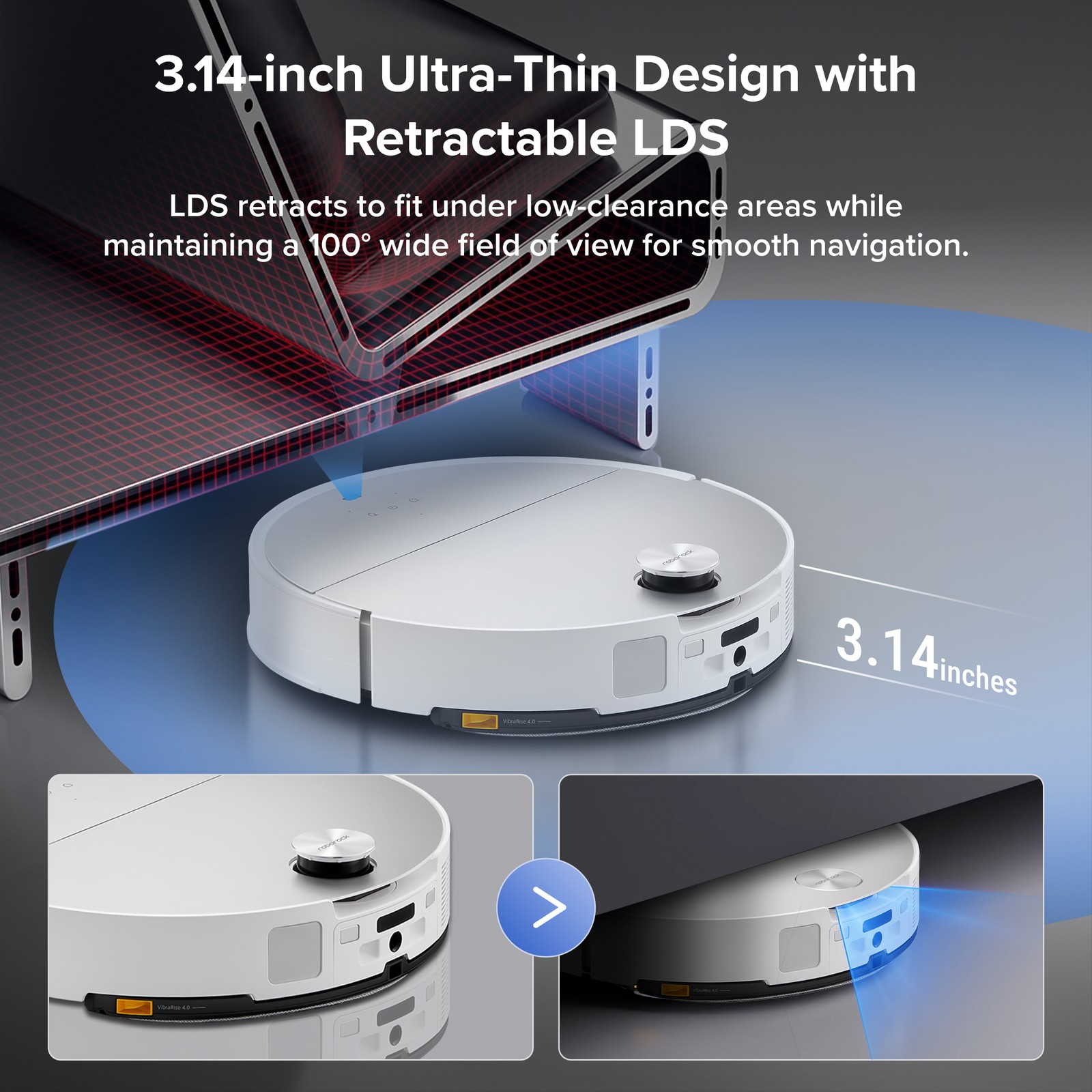 Roborock Saros 10 Robot Vacuum,22000Pa,AI Obstacle Avoidance,Heat-Wash & Dry Mop