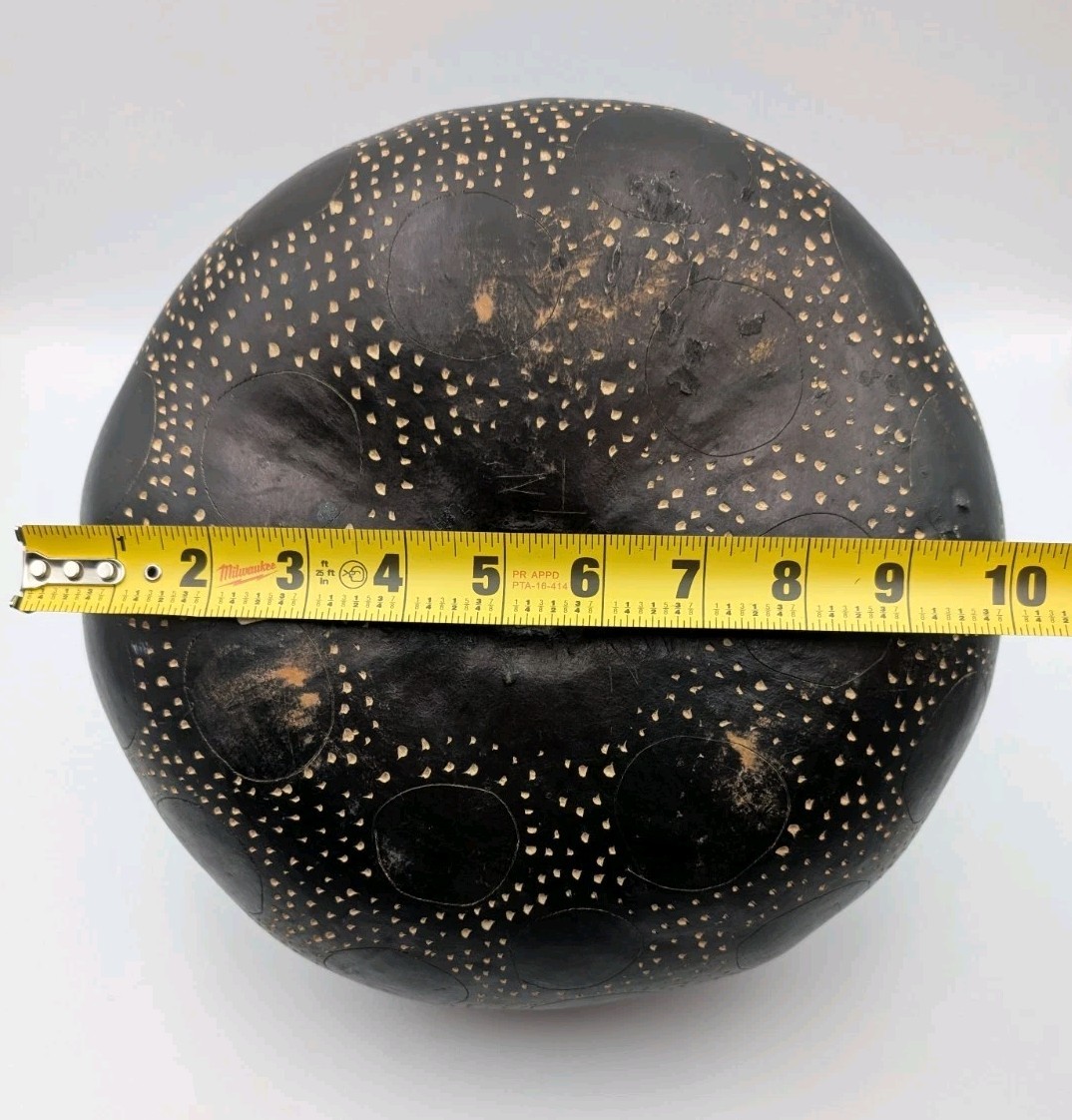 Hand Carved Decorative Painted Gourd African Tribal Folk Art Made In Kenya