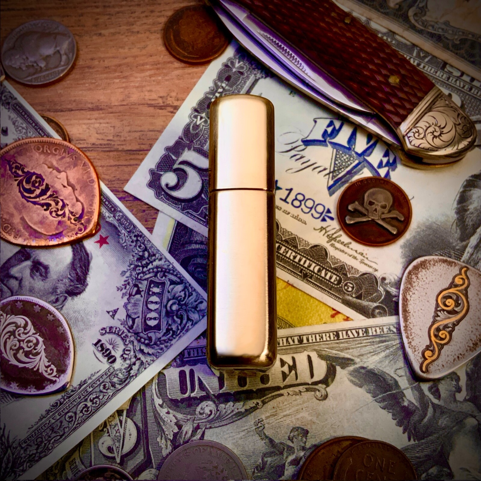 Zippo AC DC Themed Brass Armor Cigarette Lighter - Limited Edition of 50